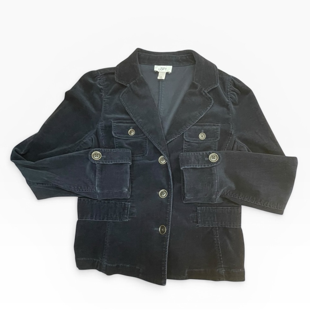 LOFT Navy Corduroy Tailored Blazer size: 8 - Picture 6 of 10